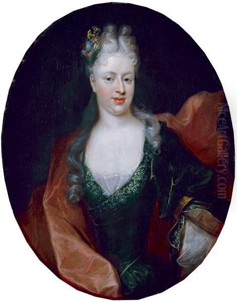 Baronesse Katarzyna de Besenval, geb. Grafin Bielinska Oil Painting by Adam Manyoki