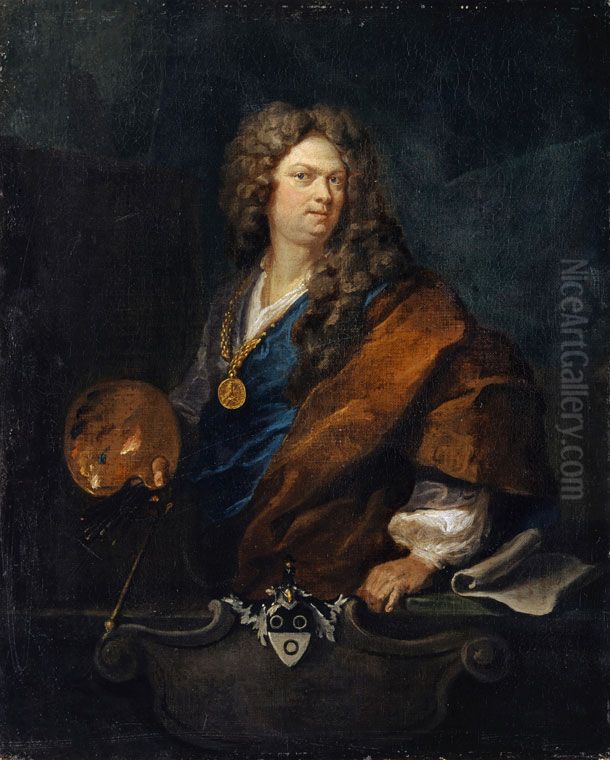 Self-portrait Oil Painting by Johann Rudolf Huber
