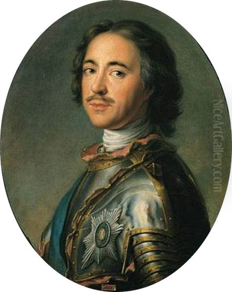 << Portrait de Pierre Ire>> (1672-1725) Oil Painting by Jean-Marc Nattier