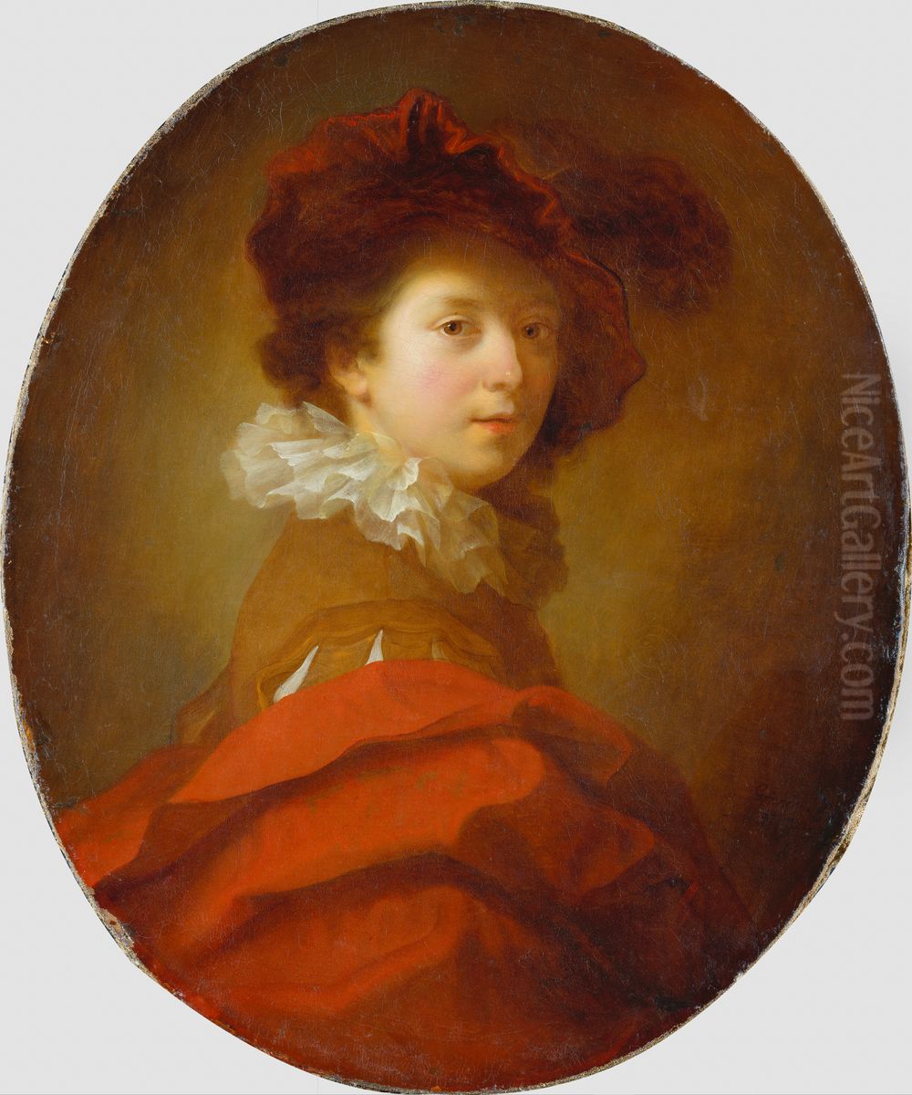 Half-length figure of a young man Oil Painting by Alexis Grimou