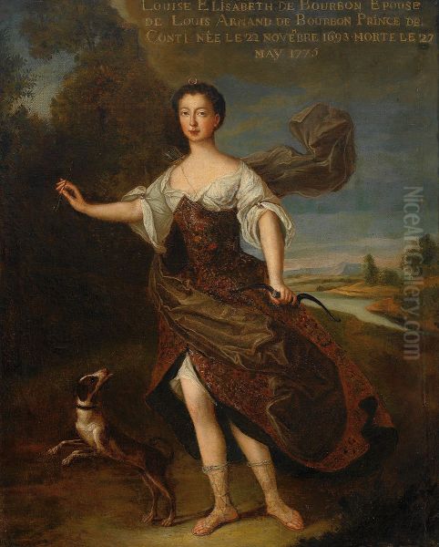 Posthumous portrait of Louise Elisabeth de Bourbon (1693-1775) Oil Painting by Unidentified painter
