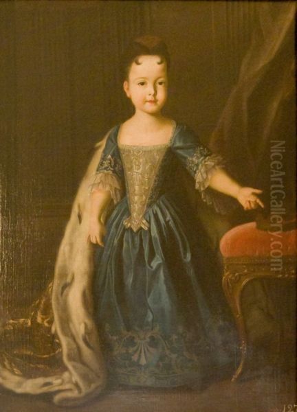 Portrait of Natalia Romanov (1718-1725) Oil Painting by Louis Caravaque