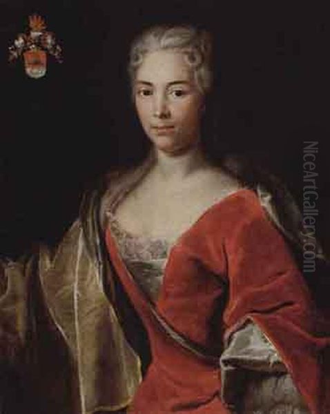 Bildnis Ursula Freudenreich geb. Fischer (1687-1764). Oil Painting by Johann Rudolf Huber