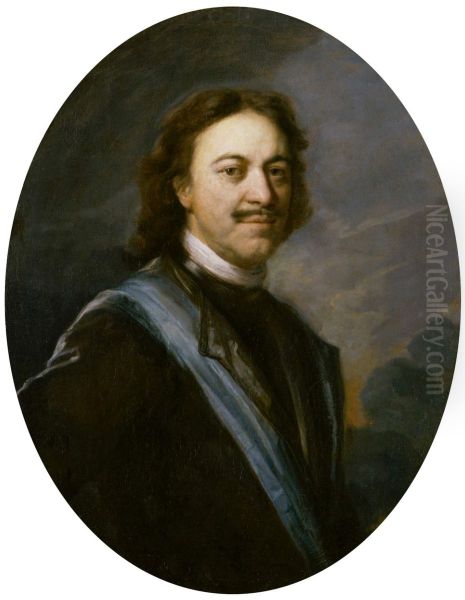 Portrait ofPeter the Great(1672-1725) Oil Painting by Andrey Matveyev