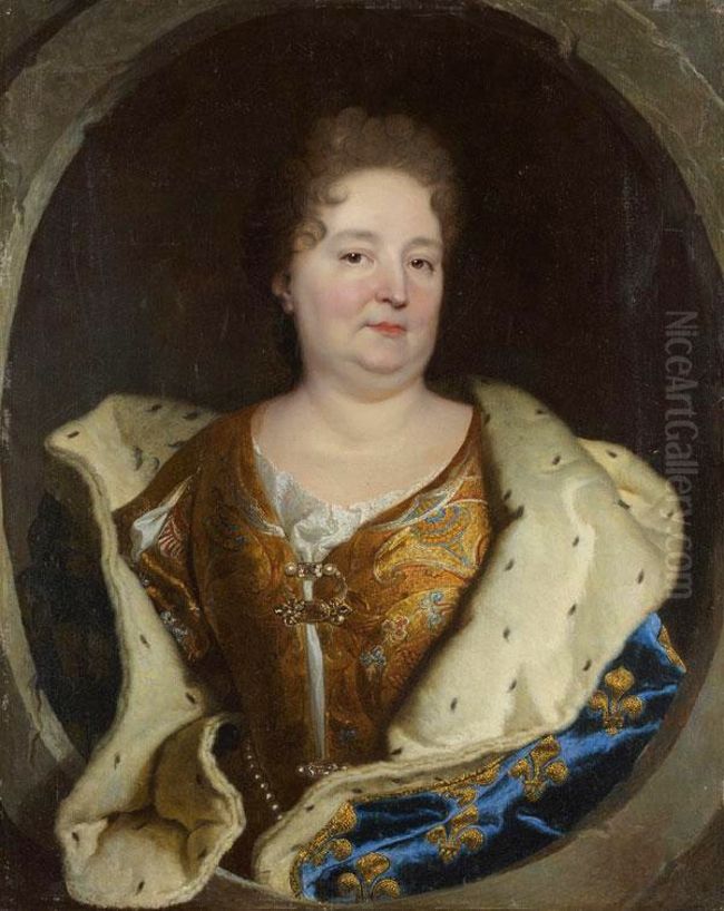 Portrait of Elisabeth Charlotte, Duchess of Orleans (1652-1722) Oil Painting by Hyacinthe Rigaud