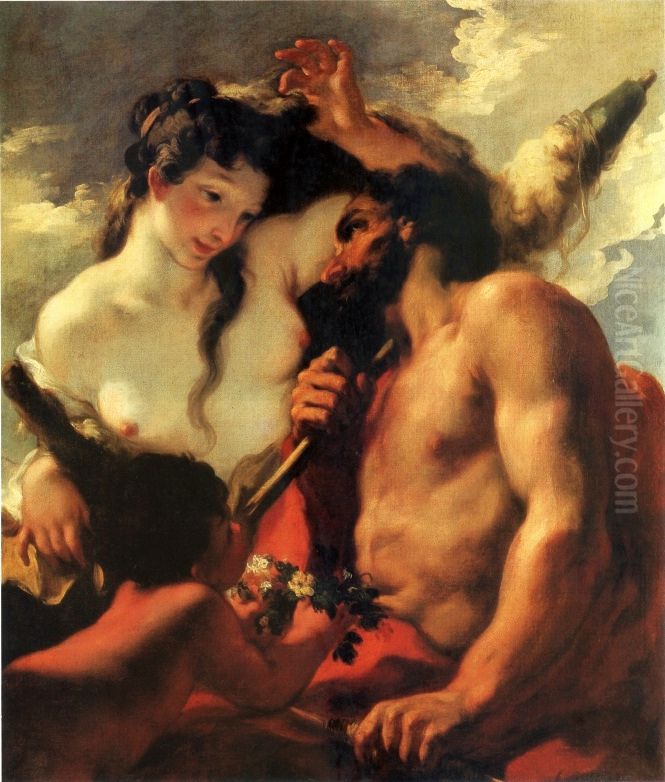 Hercules and Omphale. Oil Painting by Giovanni Antonio Pellegrini Hercules and Omphale. Oil Painting by Giovanni Antonio Pellegrini