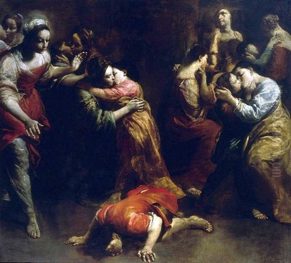 Brutus kissing the earth. Oil Painting by Giuseppe Maria Crespi