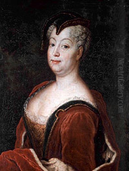 Portrait ofAnna Luise(1677-1745) Oil Painting by Antoine Pesne