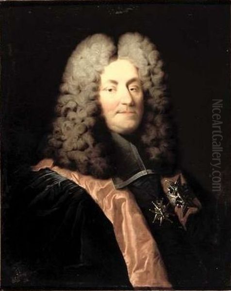 Portrait en buste du chancelier d'Aguesseau Oil Painting by Robert Tournieres