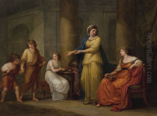 Cornelia, Mother of the Gracchi Oil Painting by Angelica Kauffmann
