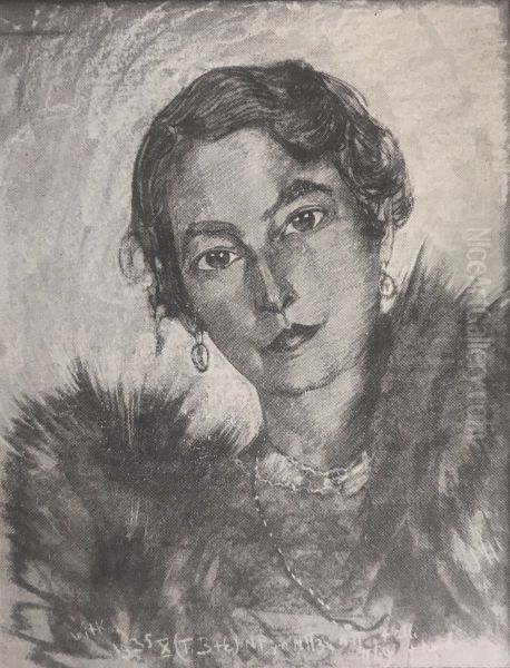 Portrait of Anna Szarska Oil Painting by Stanislaw Ignacy Witkiewicz (Witkacy)