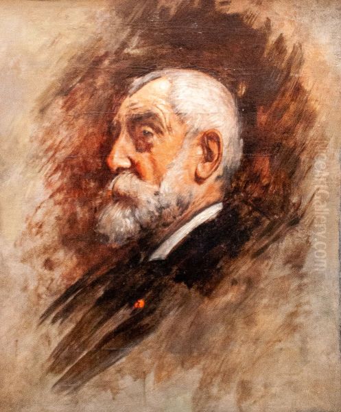 Henri Harpignies Oil Painting by Leon Bonnat