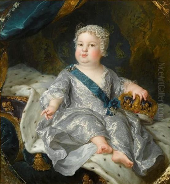 Louis, Dauphin of France (1729-1765) as a newborn Oil Painting by Alexis Simon Belle