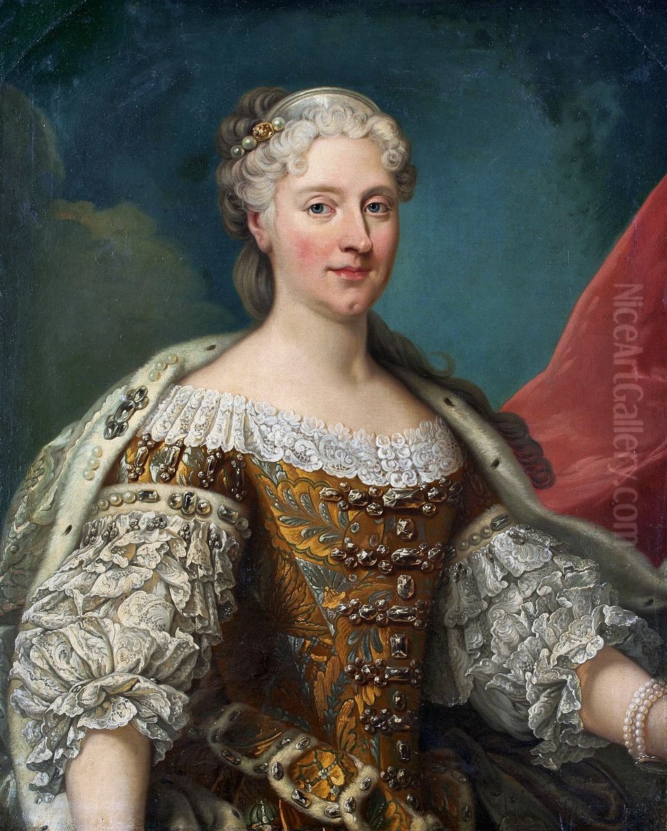 Portrait of Catherine Opalinska. Oil Painting by Jean-Baptiste van Loo