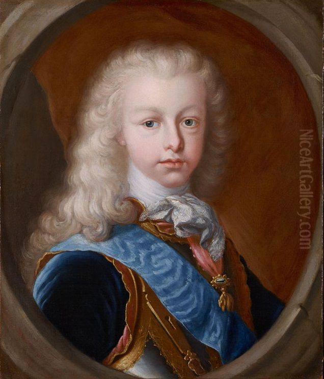 El infante Fernando de Borbon (futuro Fernando VI de Espana) Oil Painting by Miguel Jacinto Melendez