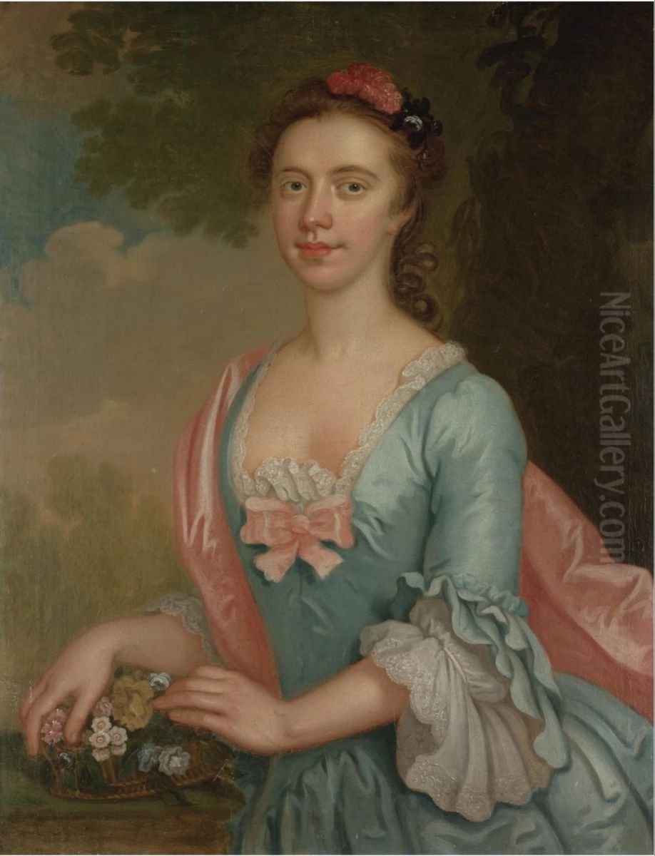 Portrait of a lady Oil Painting by Hamlet Winstanley