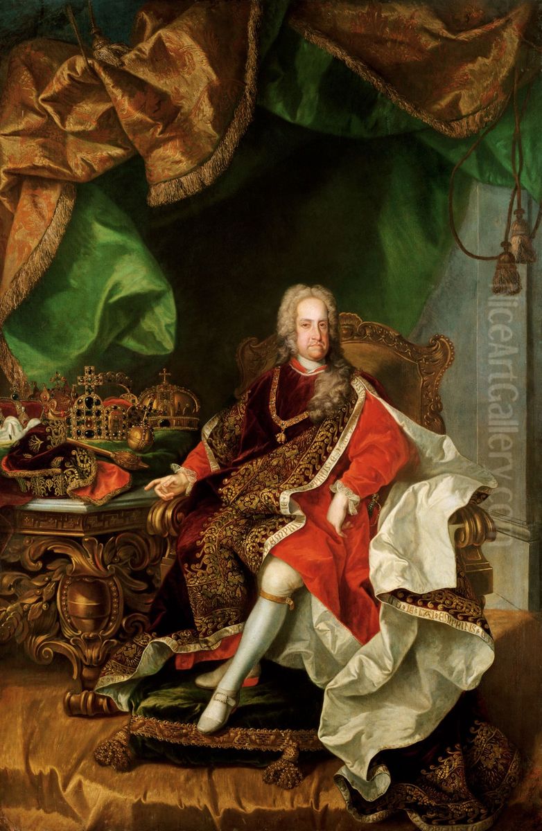 Portrait ofCharles VI, Holy Roman Emperor(1685-1740) Oil Painting by Johann-Gottfried Auerbach