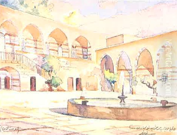 qsr byt aldyn. Oil Painting by Moustafa Farroukh