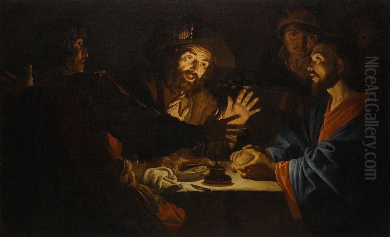Supper at Emmaus Oil Painting by Matthias Stom