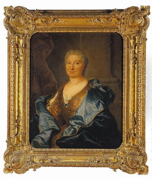 Portrait demadame Rousseau(1690-1749) Oil Painting by Hyacinthe Rigaud