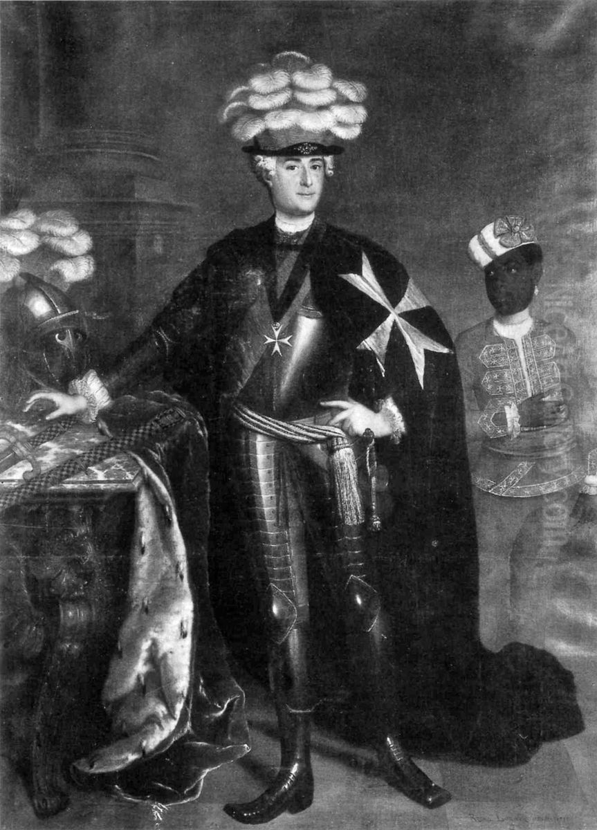 Markgraf Karl Friedrich Albrecht von Brandenburg-Schwedt und ein Schwarzer Junge Oil Painting by Anna Rosina de Gasc