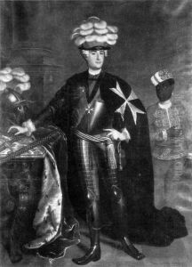 Markgraf Karl Friedrich Albrecht von Brandenburg-Schwedt und ein Schwarzer Junge