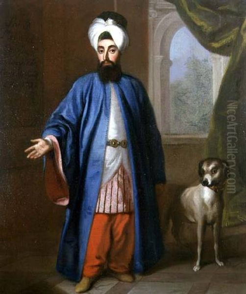 Portrait of Sahid Mehemet Effendi Emissary to the Swedish Court in 1733 Oil Painting by Georg Engelhard Schroder