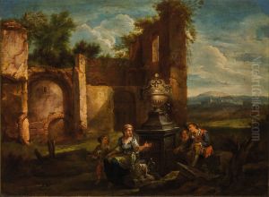 Landscape with ruins and fruit sellers