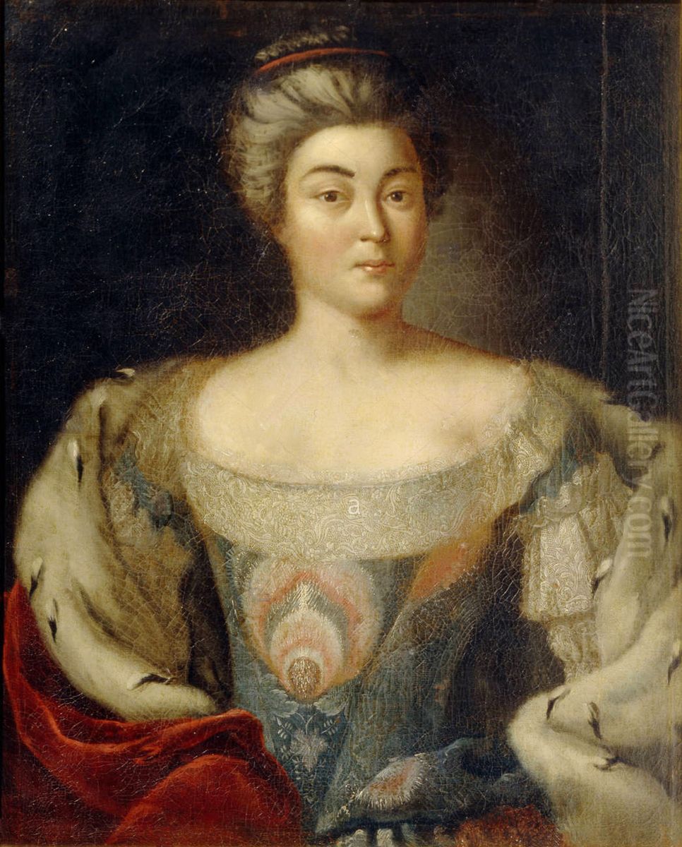 Princess Alexandra Kurakina, nee Panina (1711-1786) Oil Painting by Johann Balthasar Frankart