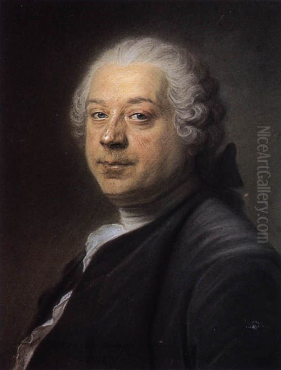 Charles Parrocel(1688-1752), painter Oil Painting by Maurice Quentin de La Tour