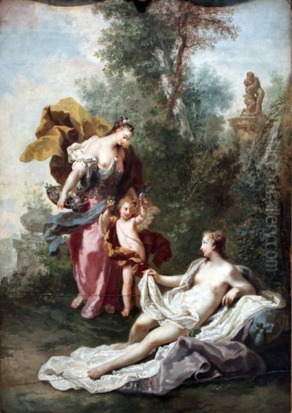 Flora und Venus (Der Fruhling) Oil Painting by Anton Kern