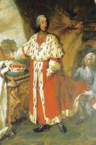 Clemens August I. von Bayernmit dem Pagen von Weichs.