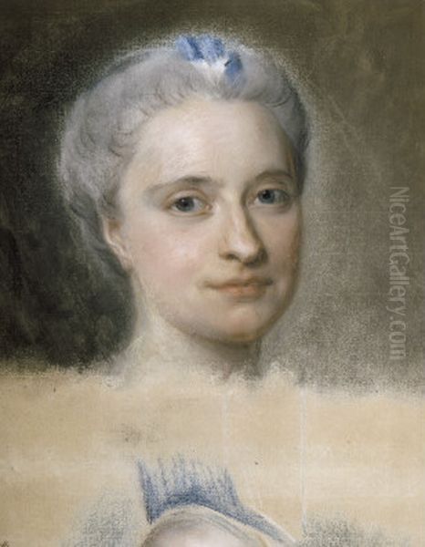 Marie-Josephe de Saxe, dauphine (1731-1767) Oil Painting by Maurice Quentin de La Tour