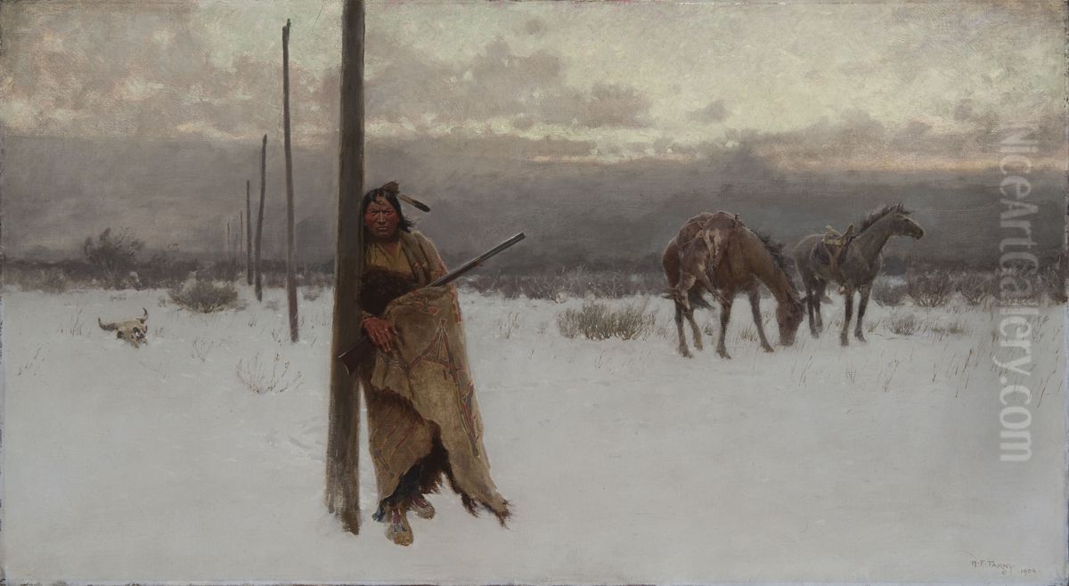 The Song of the Talking Wire Oil Painting by Henry Farny