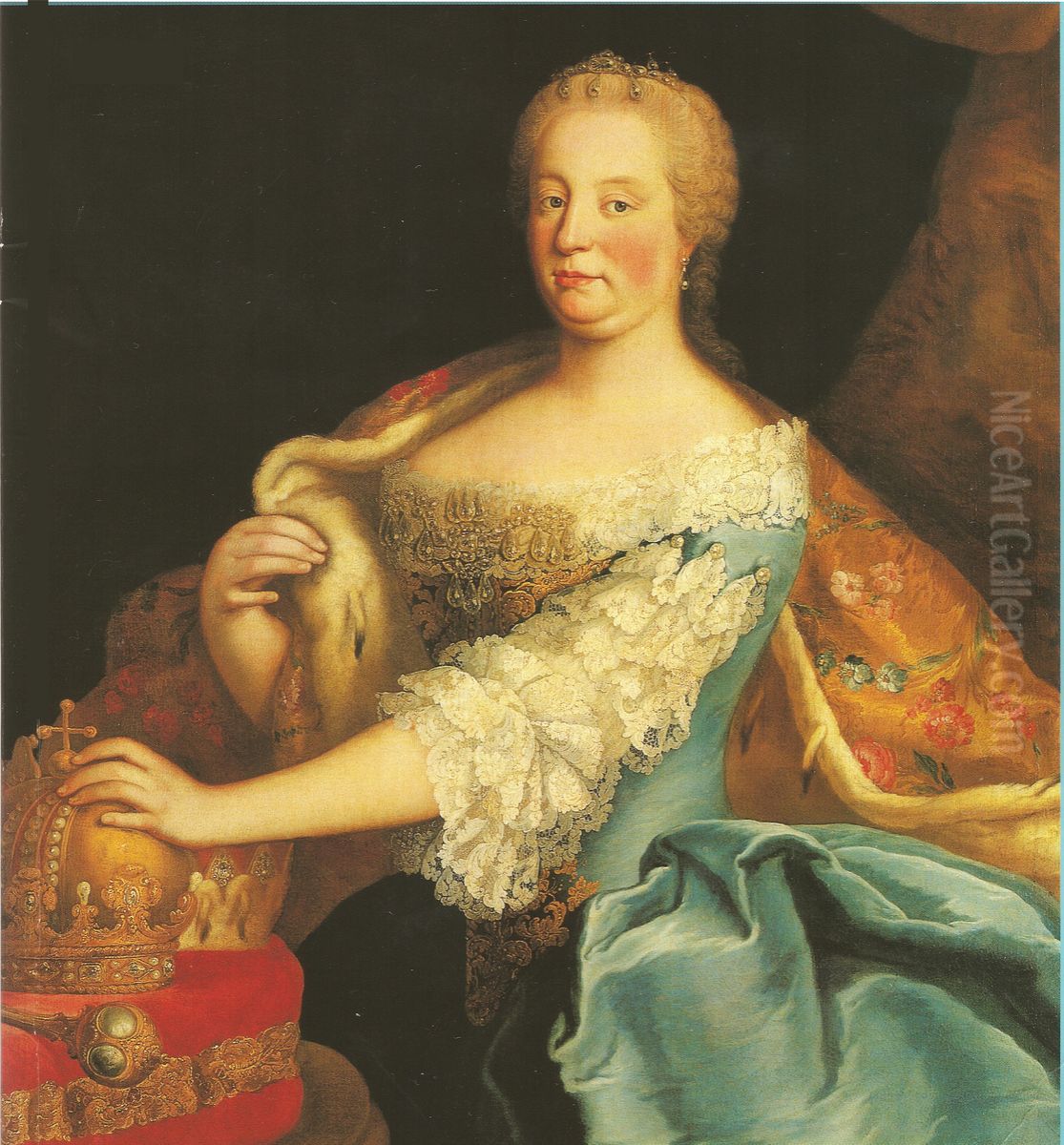 Empress Maria Theresa as Queen of Hungary. Oil Painting by Martin Van Meytens
