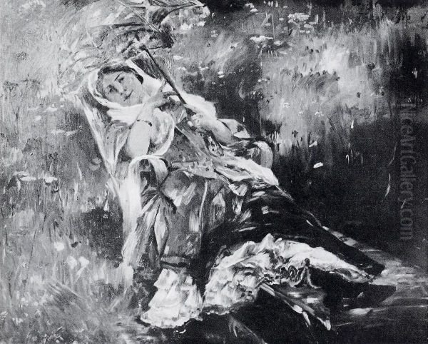 Frau Corinth im Liegestuhl Oil Painting by Lovis (Franz Heinrich Louis) Corinth
