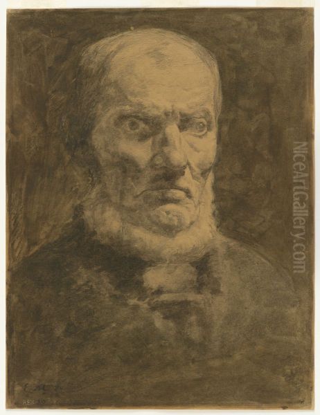 Portrait of Old Man Oil Painting by Edvard Munch