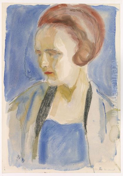 Female Portrait Oil Painting by Edvard Munch