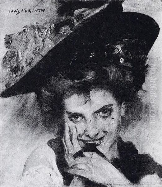 Frau mit lila Hut Oil Painting by Lovis Corinth