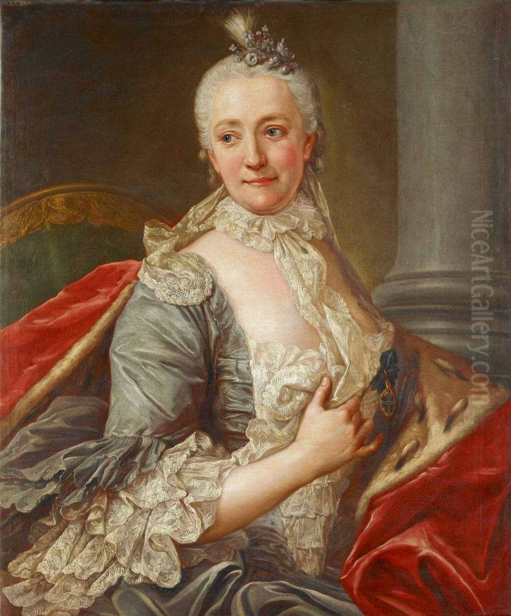 Portrait of Barbara Urszula Sanguszkowa (1718-1791) Oil Painting by Marcello Bacciarelli