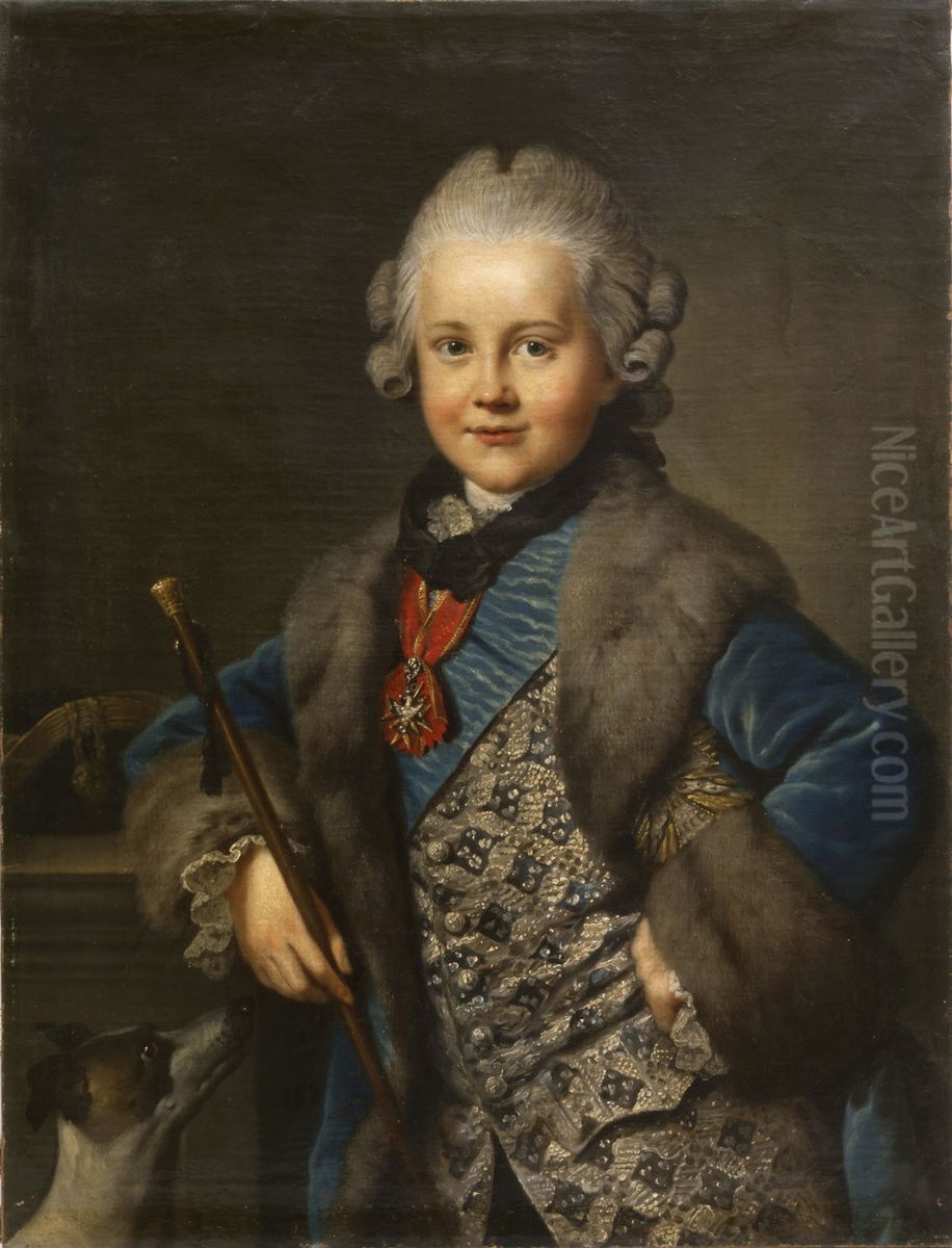 Portrait of Carl August von Sachsen-Weimar-Eisenach (1757-1828) Oil Painting by Johann Georg Ziesenis