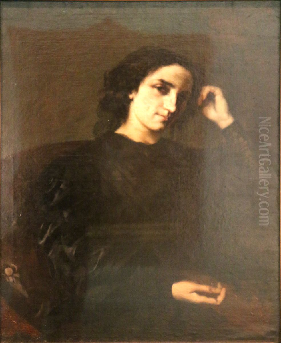 Portrait of madame Leon Fontaine, born laure Janne Oil Painting by Gustave Courbet