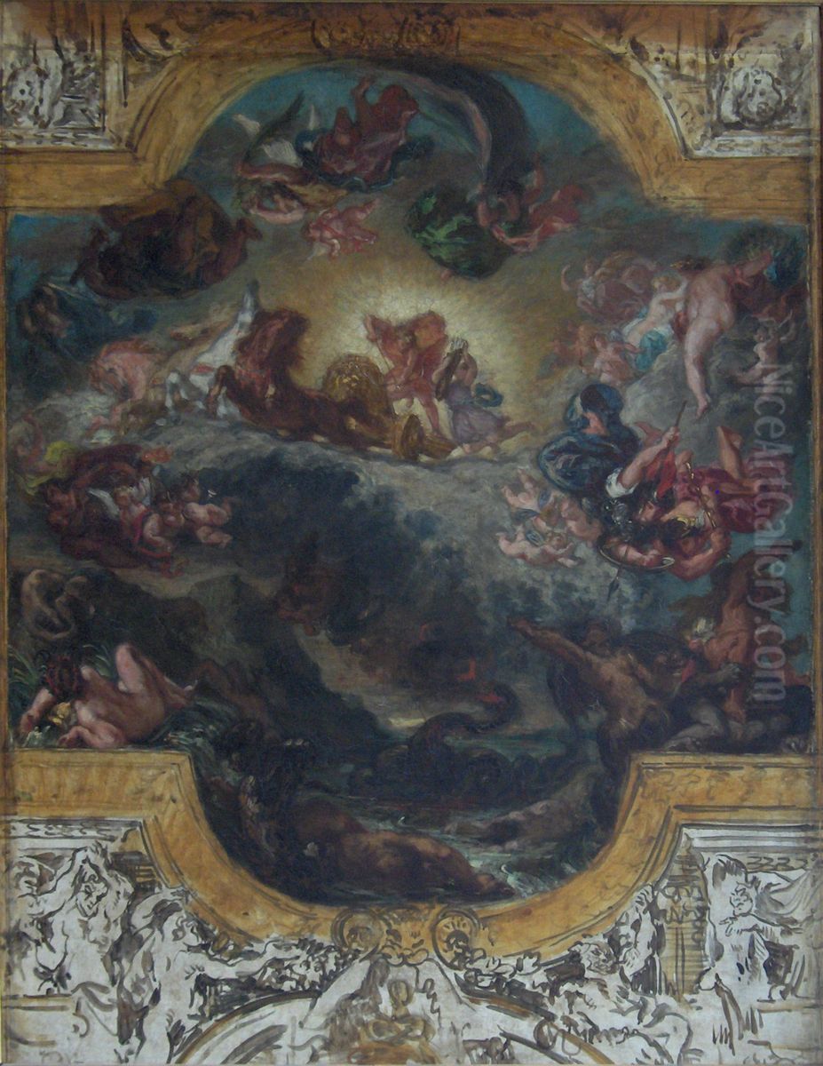 Apollo, overwinnaar van de slang Python Oil Painting by Eugene Delacroix