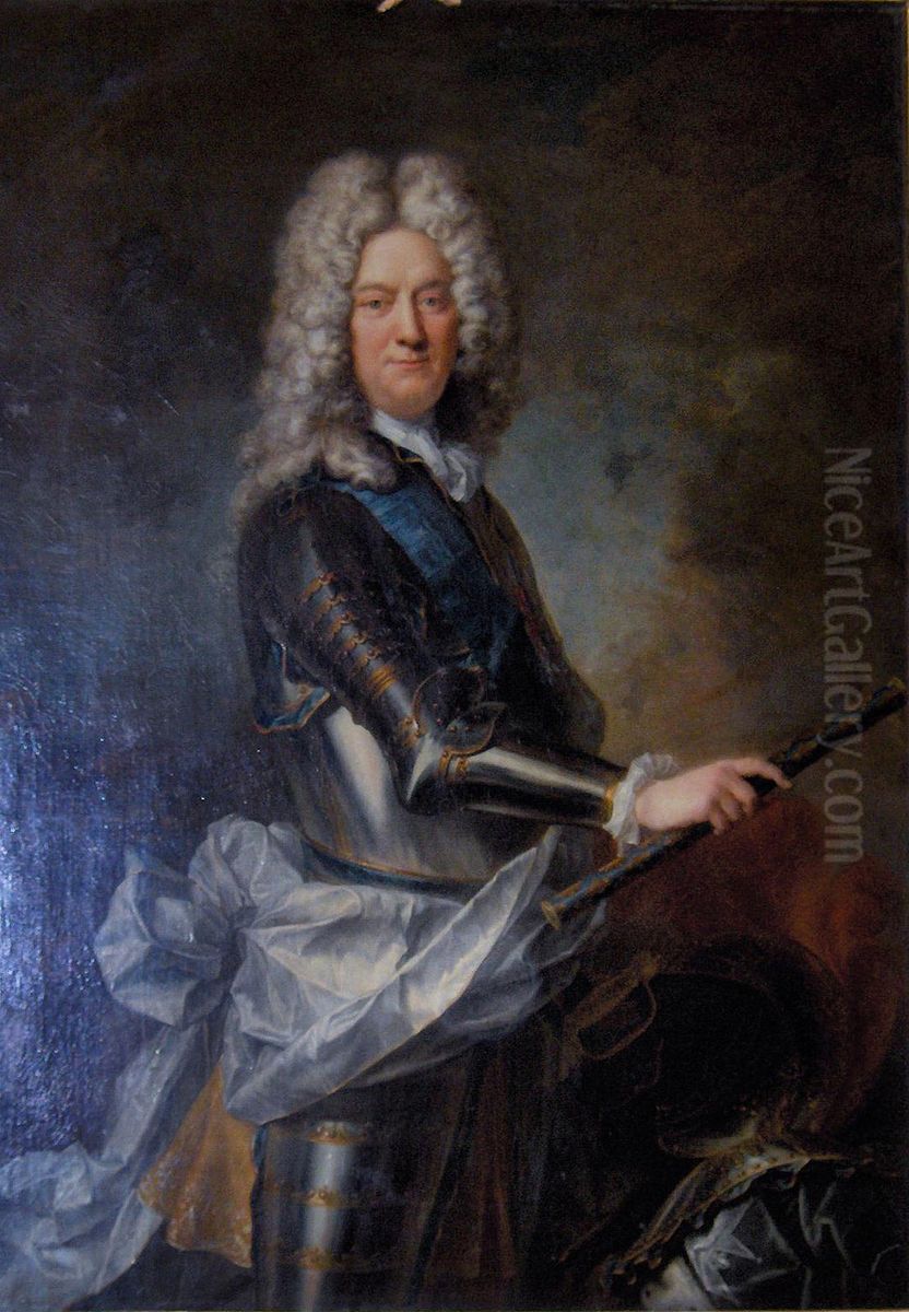 Portrait of Charles-Armand de Gontaut, Duke of Biron, Marshall of France Oil Painting by Hyacinthe Rigaud