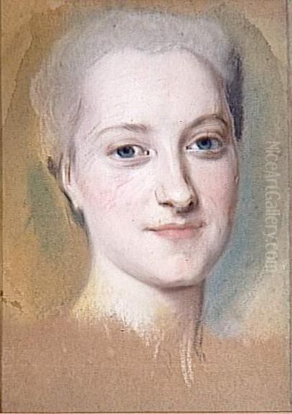 Princess Maria Christina of Saxony(1735-1782) Oil Painting by Maurice Quentin de La Tour
