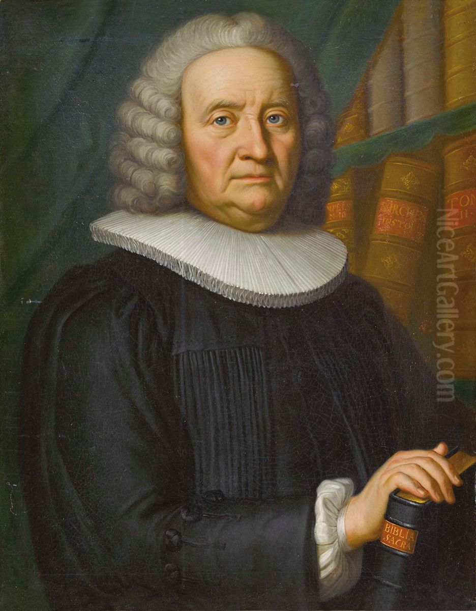Bildnis Emanuel Meley (1686-1767), Pfarrer zu Koniz und in Thurnen, Kammerer. Oil Painting by Jakob Emanuel Handmann