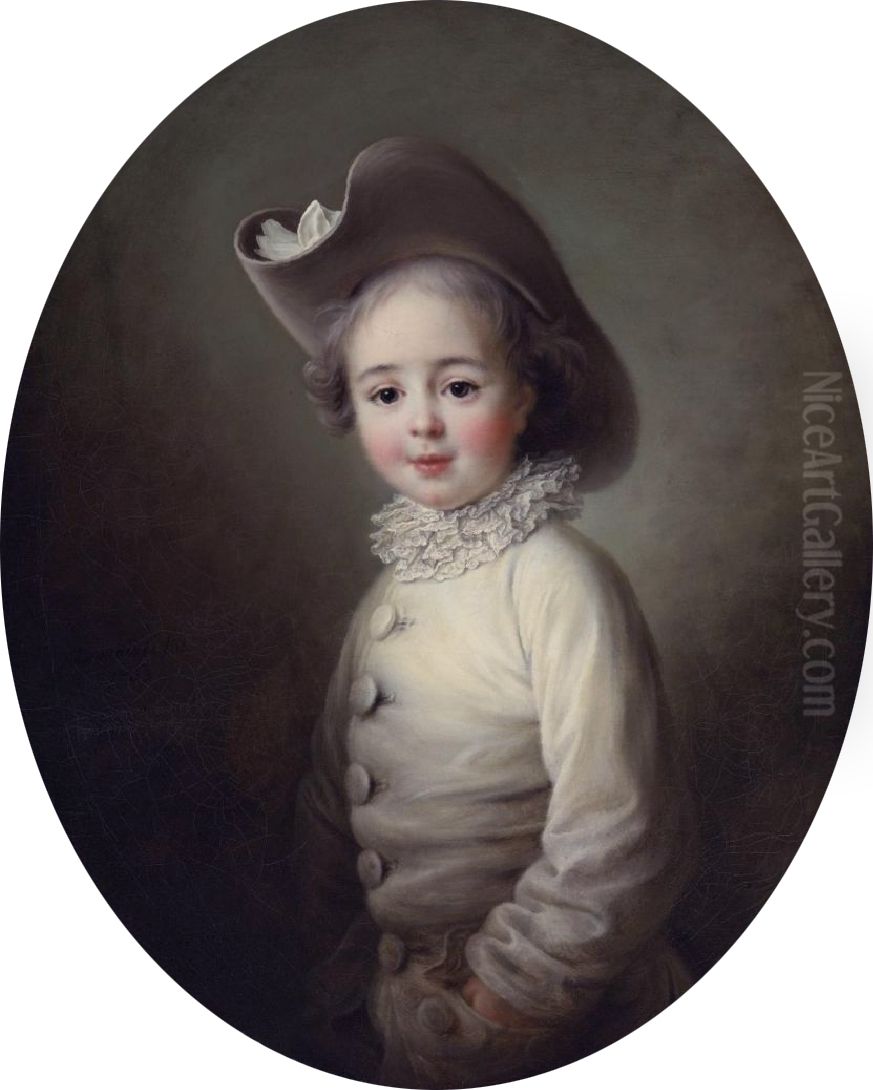 Marie-Jean Herault de Sechelles at age 4 Oil Painting by Francois-Hubert Drouais
