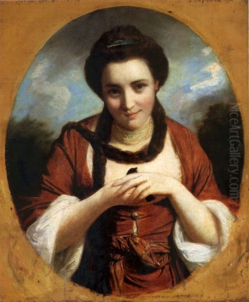 Portrait of Miss Nelly O'Brien with a bird. Oil Painting by Joshua Reynolds