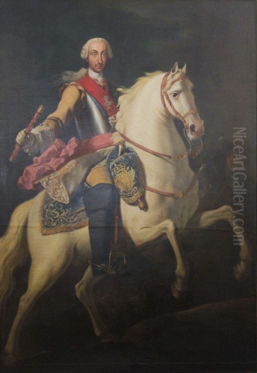 Equestrian portrait ofCharles III of Spain(1716-1788) Oil Painting by Antoine de Favray