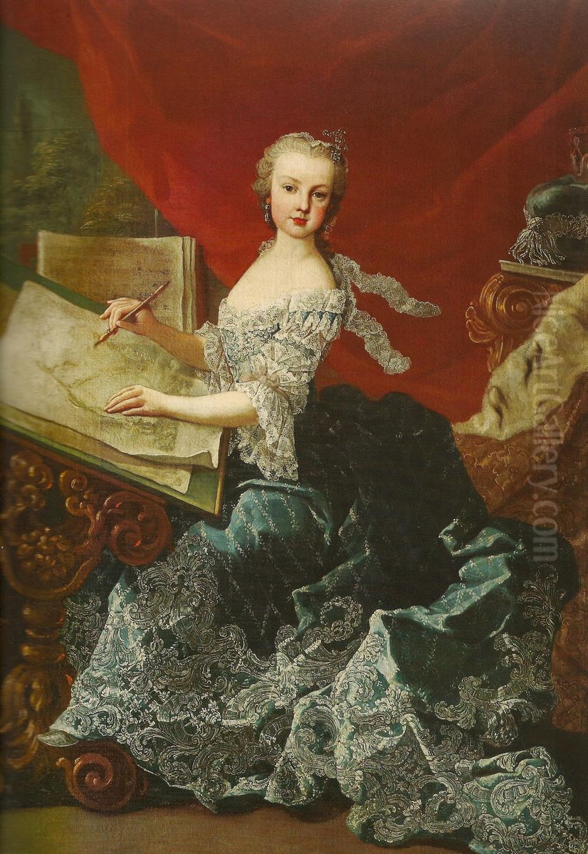 Maria Christina, Duchess of Teschen(1742-1798) Oil Painting by Martin Van Meytens